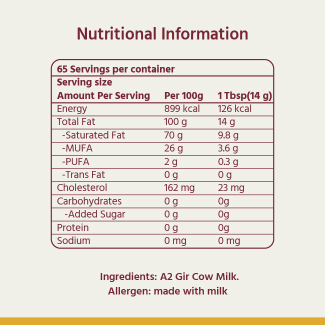 A2 Gir Cow Ghee 1ltr