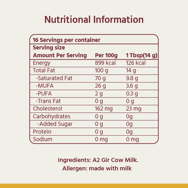 A2 Gir Cow Ghee 250ml